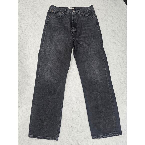 AGOLDE Denim - AGOLDE High Rise Straight Leg Jeans Washed Black Size 27